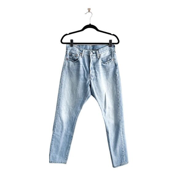 Levi Strauss & Co. Mens 501 Mid-Rise Straight-Leg Denim Jeans Blue Light-Wash 28 - Picture 1 of 14